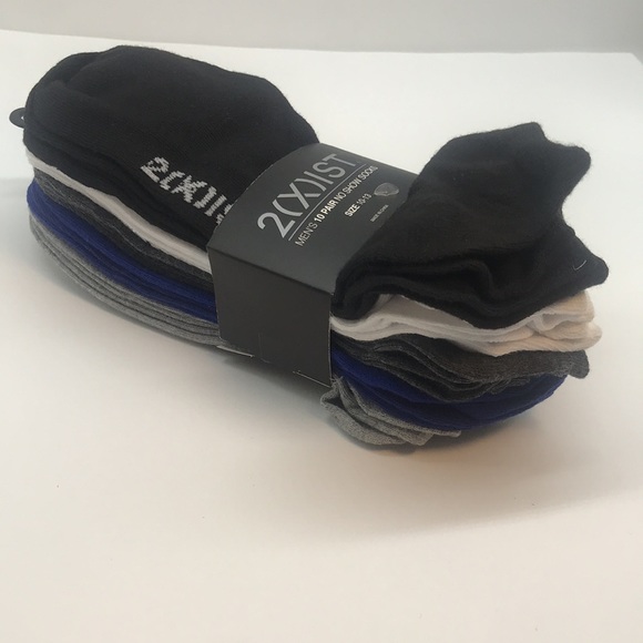 2 (X) IST MENŚ 10 PAIR NO SHOW SOCKS - Picture 1 of 11